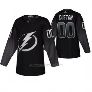 Camiseta Tampa Bay Lightning Personalizada Alternato Negro