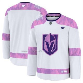 Camiseta Hockey Vegas Golden Knights 2024 Fights Cancer Blanco
