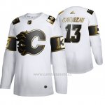 Camiseta Hockey Calgary Flames Johnny Gaudreau Golden Edition Limited Blanco