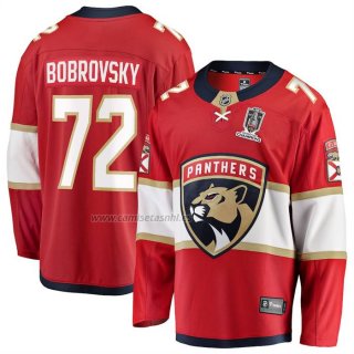 Camiseta Hockey Florida Panthers Sergei Bobrovsky 2025 Stanley Cup Champions Breakaway Rojo