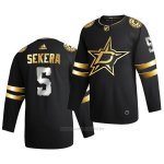 Camiseta Hockey Dallas Stars Andrej Sekera Golden Edition Limited Autentico 2020-21 Negro