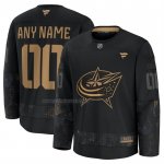 Camiseta Hockey Columbus Blue Jackets 2024 Military Appreciation Personalizada Negro