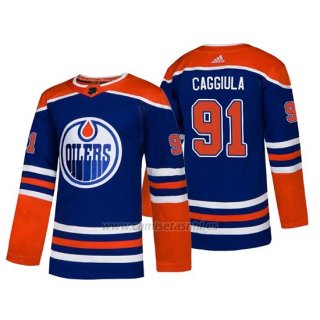 Camiseta Edmonton Oilers Drake Caggiula Alternato Autentico Azul