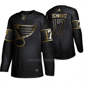 Camiseta St. Louis Blues Jaden Schwartz Golden Edition Autentico Negro