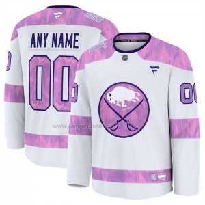 Camiseta Hockey Buffalo Sabres 2024 Fights Cancer Personalizada Blanco
