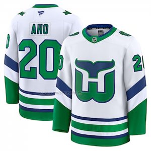 Camiseta Hockey Carolina Hurricanes Sebastian Aho Throwback Blanco