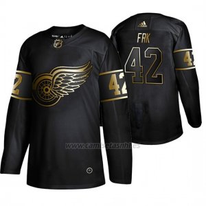 Camiseta Detroit Red Wings Martin Frk Golden Edition Autentico Negro