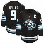 Camiseta Hockey Nino Utah Mammoth Clayton Keller Primera Replica Negro