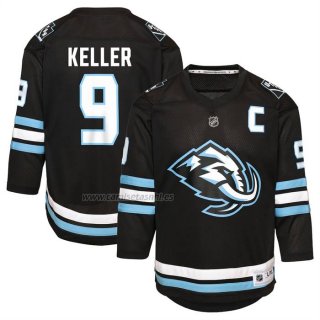 Camiseta Hockey Nino Utah Mammoth Clayton Keller Primera Replica Negro
