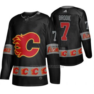 Camiseta Calgary Flames T. J. Brodie Breakaway Negro