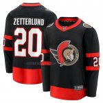 Camiseta Hockey Ottawa Senators Fabian Zetterlund Primera Breakaway Negro
