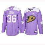 Camiseta Hockey Hombre Anaheim Ducks 36 John Gibson Violeta