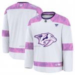 Camiseta Hockey Nashville Predators 2024 Fights Cancer Blanco