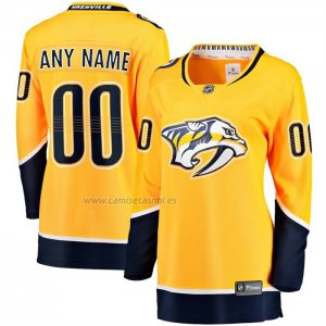 Camiseta Hockey Nashville Predators Primera Breakaway Personalizada Amarillo