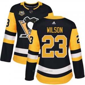 Camiseta Hockey Mujer Pittsburgh Penguins 23 Scott Wilson Negro 50 Anniversary Home Premier
