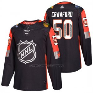 Camiseta Chicago Blackhawks Corey Crawford Nhl 2018 All Star Negro
