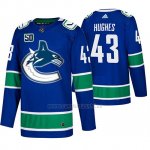Camiseta Vancouver Canucks Quinn Hughes Primera Autentico Azul
