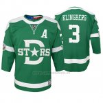 Camiseta Hockey Nino Dallas Stars John Klingberg Replica Jugador 2020 Winter Classic Verde