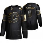 Camiseta Calgary Flames Lanny Mcdonald Golden Edition Retired Jugador Autentico Negro
