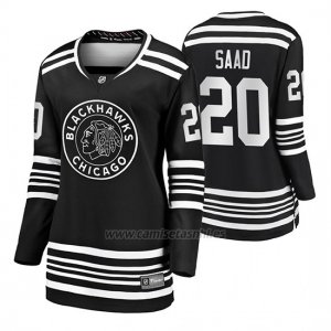 Camiseta Hockey Mujer Chicago Blackhawks Brandon Saad Premier Alternato Negro