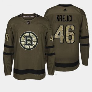 Camiseta Hockey Hombre Boston Bruins 46 David Krejci Verde Salute To Service
