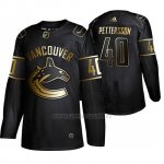 Camiseta Vancouver Canucks Elias Pettersson Golden Edition Autentico Negro