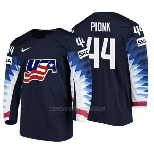Camiseta USA Team Neal Pionk 2018 Iihf Men World Championship Jugador Negro