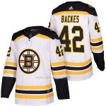 Camiseta Hockey Hombre Autentico Boston Bruins 42 David Backes 2018 Away Blanco