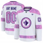 Camiseta Hockey Winnipeg Jets 2024 Fights Cancer Personalizada Blanco