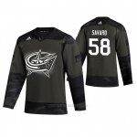 Camiseta Hockey Columbus Blue Jackets David Savard 2019 Veterans Day Camuflaje