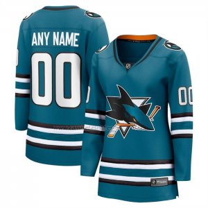 Camiseta Hockey Mujer San Jose Sharks Primera Breakaway Personalizada Verde Camiseta Hockey Mujer San Jose Sharks Primera Breakaway Personalizada Verde