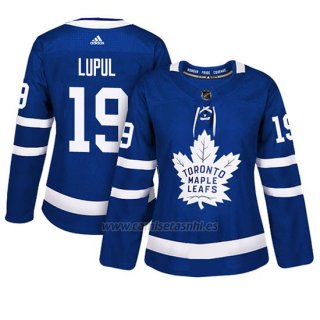 Camiseta Mujer Maple Leafs 19 Joffrey Lupul Blue Adizero Jugador Home