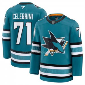 Camiseta Hockey San Jose Sharks Macklin Celebrini Primera Premium Verdi Azul