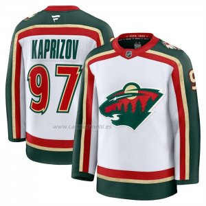 Camiseta Hockey Minnesota Wild Kirill Kaprizov 25th Aniversario Premium Blanco