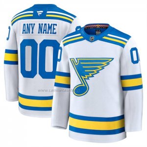 Camiseta Hockey St Louis Blues Premium Personalizada Blanco