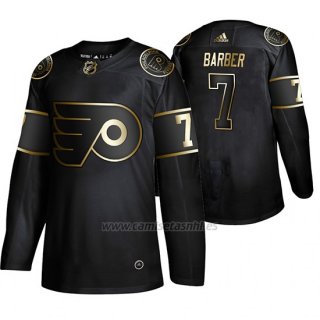 Camiseta Philadelphia Flyers Bill Barber Golden Edition Retired Jugador Autentico Negro