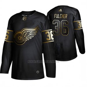 Camiseta Detroit Red Wings Kaden Fulcher Golden Edition Autentico Negro