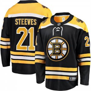 Camiseta Hockey Boston Bruins Alex Steeves Primera Breakaway Negro Camiseta Hockey Boston Bruins Alex Steeves Primera Breakaway Negro