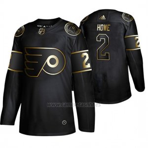 Camiseta Philadelphia Flyers Mark Howe Golden Edition Retired Jugador Autentico Negro