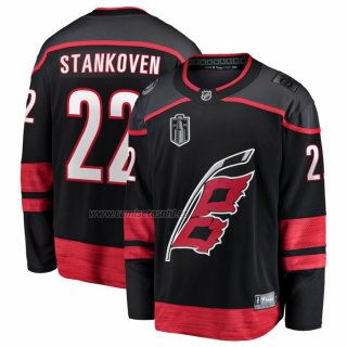 Camiseta Hockey Carolina Hurricanes Logan Stankoven 2026 Stanley Cup Final Primera Breakaway Negro