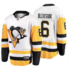 Camiseta Pittsburgh Penguins Jamie Oleksiak 2019 Away Fanatics Breakaway Blanco