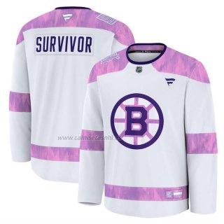 Camiseta Hockey Boston Bruins Hockey Fights Cancer Practice Blanco