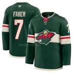 Camiseta Hockey Minnesota Wild Brock Faber Aniversario Premium Verde