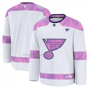 Camiseta Hockey St. Louis Blues 2024 Fights Cancer Blanco