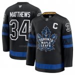 Camiseta Hockey Toronto Maple Leafs Auston Matthews Captain Patch Alterno Negro