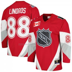 Camiseta Hockey 1999 All Star Eric Lindros Mitchell & Ness Azul Line Rojo