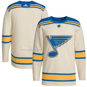 Camiseta Hockey St. Louis Blues 2022 Winter Classic Autentico Crema