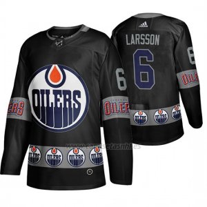 Camiseta Edmonton Oilers Adam Larsson Breakaway Negro
