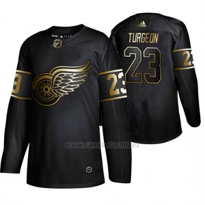 Camiseta Detroit Red Wings Dominic Turgeon Golden Edition Autentico Negro