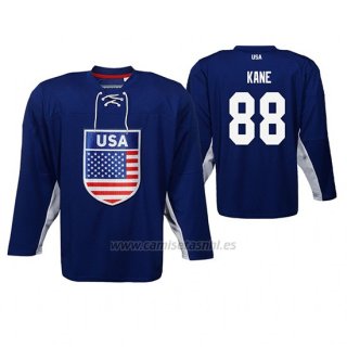 Camiseta Hockey USA Patrick Kane Usa Iihf World Championship National Team Azul